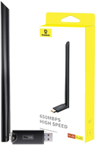 Wi-Fi adapter Baseus FastJoy with antena 650 Mbps Black (B01317600111-02) - obraz 7