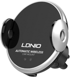 Автотримач із бездротовою зарядкою Ldnio Automatic Induction Wireless Charging Black (6933138691854)