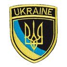 Шеврон нашивка на липучці Тризуб України UKRAINE, вишитий патч 6,5х8 см