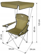 Стілець розкладний туристичний Nils Camp NC3087 з козирком зелений (15-03-0282) - зображення 4