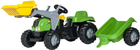 Traktor Rolly Toys rollyKid-X z przyczepą i łyżką Zielono-żółty (4006485023134) - obraz 1