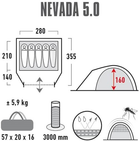 Намет High Peak Nevada 5.0 10209 (4001690102094) - зображення 9