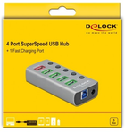 USB Hub Delock USB 5 Gbps Hub with 4 Ports + 1 Fast Charging Port Grey (4043619632626) - obraz 4