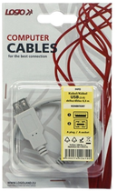 Kabel Logo 2.0 USB Type-A - USB Type-A M/F 0.3 m Biały (8590274406100) - obraz 3