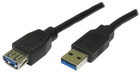 Kabel Logo 3.0 USB Type-A - USB Type-A M/F 1.8 m Czarny (8590274523524) - obraz 1