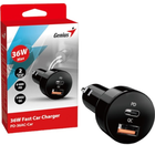 Ładowarka samochodowa Genius PD-36AC-Car USB-C USB-A 36W Quick Charge 3.0 Black (32590008400) - obraz 2