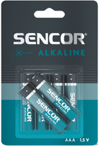 Baterie alkaliczne Sencor AAA LR03 6 szt (SBA LR03 4+2BP AAA A) - obraz 1