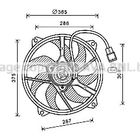 Вентилятор охолодження двигуна CITROËN C4, BERLINGO/PEUGEOT PARTNER (96-) AVA COOLING (PE7556)