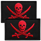 Набір шевронів 2 шт з липучкою Пірат Jolly Roger 5х8 см 4676142