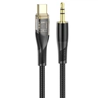 Кабель HOCO UPA25 3.5mm to Type-C Transparent Discovery Edition Digital audio conversion cable, 1M, black
