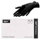 Перчатки нитриловые черный без пудры нестерильные SFM размер S (плотность 5 гр) 100 шт - изображение 1