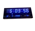 Часы настенные електронные 3615 LED индикация синий