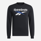 Bluza bez kaptura męska polarowa Reebok Identity Big Logo Fleece Crew 100206935 2XL Czarna (1200143880425)