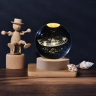 Светодиодный светильник ночник шар "Солнечная система" 3D лазерная гравировка теплый свет