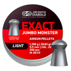 Кулі для пневматики JSB Diabolo Exact Jumbo Monster Light (5,5мм, 1,350г, 200 шт)