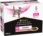 Opakowanie mokrej karmy dietetycznej dla kotów Purina Pro Plan Veterinary Diets UR ST/OX Urinary do rozpuszczania i ograniczania powstawania kamieni struwitowych z łososiem 10 x 85 g (8445290093851) - obraz 3