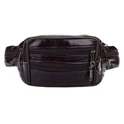 Мужская кожаная сумка на пояс Borsa Leather 1t167m-brown 4691704