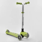 Самокат трехколесный "Best Scooter" складной алюминиевый руль, 4 колеса PU со светом. Light green (102320)