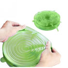 Силиконовые крышки для посуды набор 6 штук Silicone Sealing Lids Green