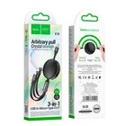 Кабель Hoco Combo Micro + lightning + Type-C Easy pull storage 3-in-1 X78 |1m, 2A| black