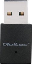 Wi-Fi адаптер Qoltec Ultra Fast Mini Wireless USB Wi-Fi/Bluetooth Black (5901878569895) - зображення 1