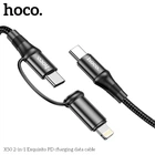 Кабель Hoco Combo 2-in-1 Type-C to Type-C / Lightning Exquisito PD charging cable X50 |1m, 3A, 60W| black