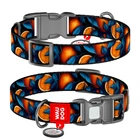 Ошейник для собак крупных пород WAUDOG Nylon XL, принт «Апельсины», нейлоновый, регулируемый 37–58 см, ширина 25 мм, пластиковый фастекс, QR-паспорт — арт. 283-4054