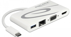 USB-hub Delock USB-C na USB-A, USB-C (Power Delivery), HDMI, VGA, RJ-45 White (87731)