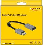 Adapter Delock DisplayPort 1.4 - HDMI 4K 60Hz Grey/Black (4043619664368) - obraz 2