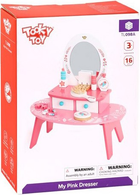 Toaletka Tooky Toy Wooden My Pink Dresser z lustrem 16 elementow (6972633370536) - obraz 1