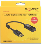 Adapter Delock DisplayPort 1.2 - HDMI 4K Black (4043619626090) - obraz 2