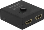 Przełącznik dwukierunkowy Delock 2 x HDMI 4K 60Hz Black (4043619187492)