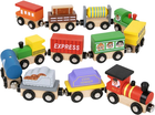 Zestaw pociągów z wagonami Tooky Toy Co Wooden Train (6972633373827) - obraz 2