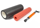 Массажный ролик-валик для МФР и йоги EasyFit TIO роллер для спины 3 в 1 EF-0271 Черный-оранжевый