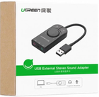 Звукова карта зовнішня Ugreen CM129 USB Sound Card Чорна (90403478) - зображення 4