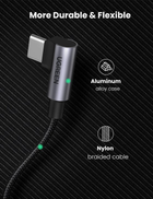 Kabel Ugreen US335 Kątowy USB Type-C na Kątowy Kabel USB Type-C 100W 5A Aluminiowa obudowa z oplotem 2 m Czarny (6957303876983) - obraz 4