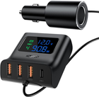 Ładowarka samochodowa Acefast B8 Digital Display Car HUB Charger Czarna (6974316281078)