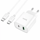 Зарядний пристрій HOCO C80A Plus Rapido PD 20W QC3.0 Charger Set Type-C to Type-C cable White (6931474779908)