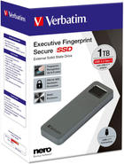 SSD dysk Verbatim Executive Fingerprint Secure 1 TB USB 3.0 Type-C Grey (0023942536574) External - obraz 5