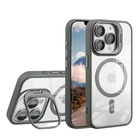 Чохол накладка TPU + PC + Metal Stand Case з MagSafe and Camera Lenses для iPhone 14 grey