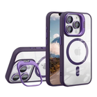 Чехол накладка TPU + PC + Metal Stand Case with MagSafe and Camera Lenses для iPhone 13 Pro Max dark purple