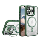 Чехол накладка TPU + PC + Metal Stand Case with MagSafe and Camera Lenses для iPhone 14 Pro green