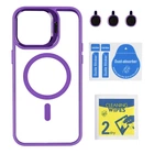 Чохол TPU+PC+Metal Stand Case with MagSafe and Camera Lenses для iPhone 14 Pro Max Колір Plum