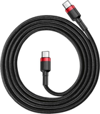 Кабель Baseus CATKLF-G91 USB-C - USB-C PD QC 60W 3A 480Mb/s 1 м Чорно-червоний (6953156285217) - зображення 2