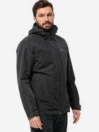 Kurtka przejściowa męska z kapturem Jack Wolfskin Taubenberg 3In1 Jkt M 1115311_6001 M Czarna (4064993830309) - obraz 5