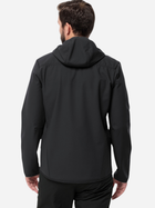 Kurtka wiatrówka męska z kapturem Jack Wolfskin Bornberg Hoody M 1307471_6000 S Czarna (4064993526325) - obraz 2