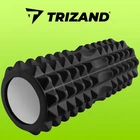 Массажный ролик - валик для йоги с выступами Trizand 33x12 см черный