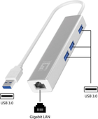 USB-хаб LevelOne Gigabit USB Network Adapter with USB Hub (USB-0503) - зображення 2