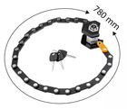 Велосипедний замок NEO Tools протиугінний складаний 3 ключі 78 см 0.62 кг 91-006 (5907558488371) - зображення 9