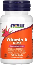 Вітамін А NOW Vitamiin A 10000 IU 100 sgels